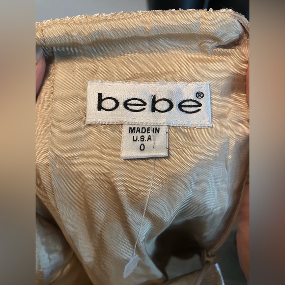 Like New Rare Vintage Bebe Fitted Stretch Jacquard Jacket/Mini in Champagne - XS - Picture 7 of 7